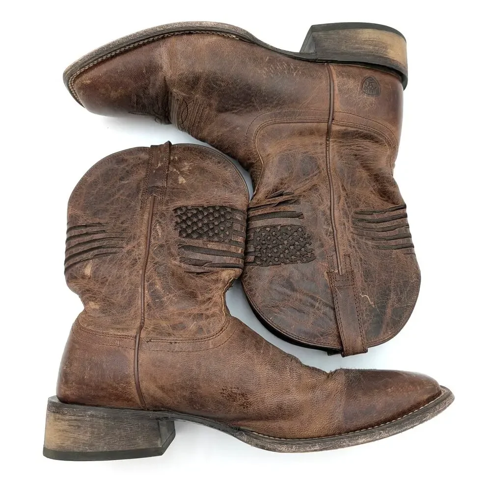 Ariat Circuit Patriot Western Boots Square Toe Men's Brown Size US14D EU48